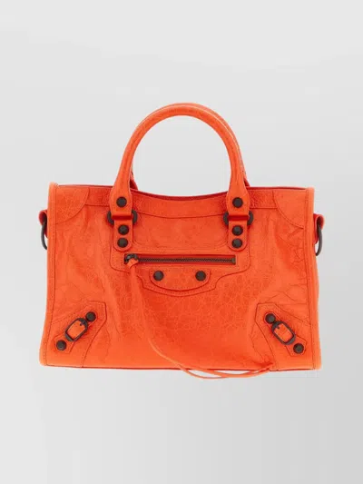 BALENCIAGA TEXTURED SHOULDER BAG BRAIDED HANDLES
