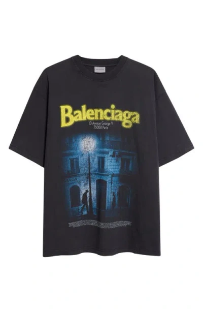 Balenciaga The Address Distressed Cotton Jersey Graphic T-shirt In Multi