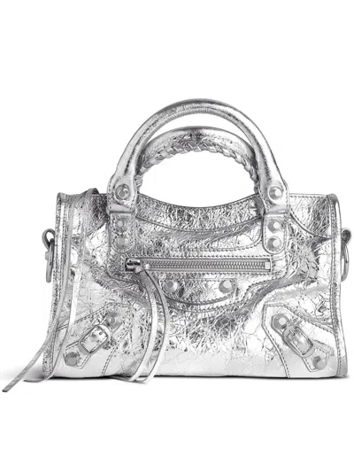 Balenciaga The City Mini Bag In Silver