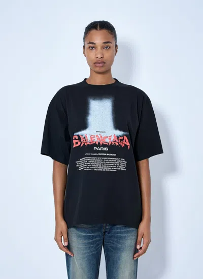 Balenciaga The Door Oversized Printed T-shirt In Black