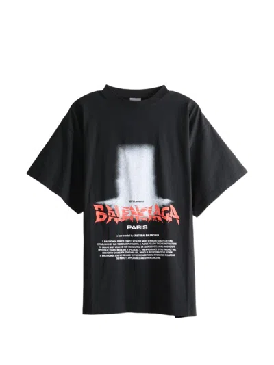 Balenciaga The Door Oversized T-shirt In Dry Jersey In Black