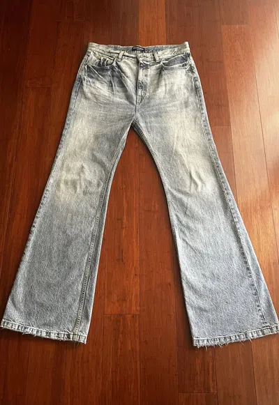 Pre-owned Balenciaga The Lost Tape Flared Denim Jeans Blue Sz. M