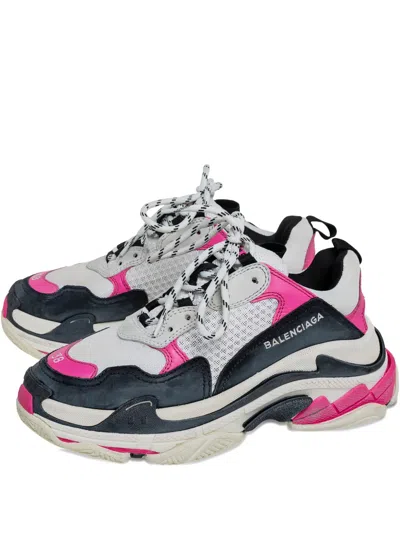 Pre-owned Balenciaga The Triple S Sneakers In White
