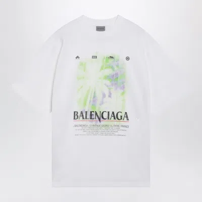 Balenciaga The Window T-shirt In White Cotton Jersey