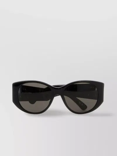 Balenciaga Thick Frame Nano Round Sunglasses In Black