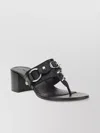 Balenciaga Thong Sandals Block Heel In Black