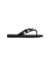 Balenciaga Women Black Rubber Cagole Thong Slippers In Black
