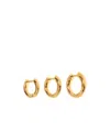 Balenciaga Three Pack Hoop Earrings In Yellow