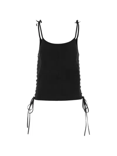 Balenciaga Lace Up Technical Ripstop Tank Top In Black