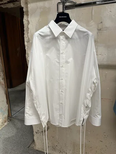 Balenciaga Tie-front Shirt In White