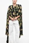 Balenciaga Tie Neck Accordion Blouse With Maxi Sleeves Grösse 38 In Multi