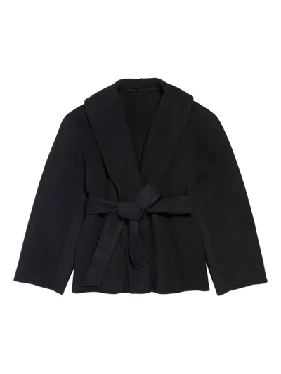 Balenciaga Belted Wrapped Jacket In Black
