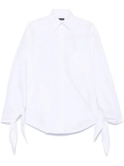 Balenciaga Tied Cuffs Blouse In White