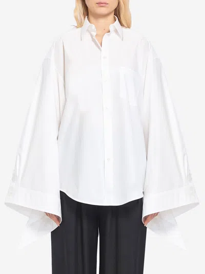 Balenciaga Tied Cuffs Blouse In White