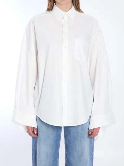 Balenciaga Poplin Long-sleeved Shirt In White