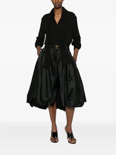 Balenciaga Tie-neck Shirt In Black