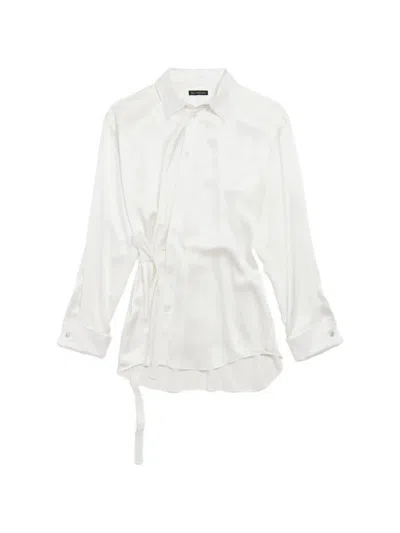 Balenciaga Hemd Mit Bindegürtel In White