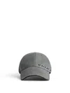 Balenciaga Tilted Typo Cap In Cotton Drill Accessories In Gray