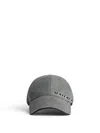 Balenciaga Tilted Typo Cap In Cotton Drill Accessories In Gray