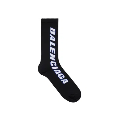 Pre-owned Balenciaga Tilted Typo Socks 'black/white' | Men's Size L