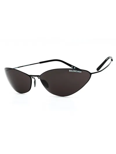 Balenciaga Titanium Oval Unisex Mini Sunglasses In Brown