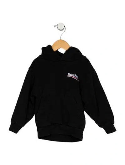 Pre-owned Balenciaga Babies' Toddler Boys' Embroidered Hoodie In Black