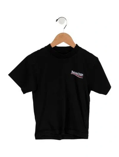 Pre-owned Balenciaga Babies' Toddler Boys' Embroidered T-shirt In Black