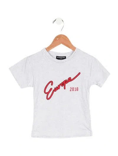 Pre-owned Balenciaga Babies' Toddler Boys' Graphic Print T-shirt In Grey