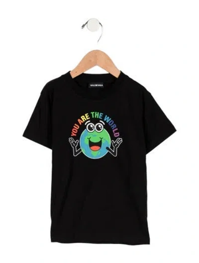 Pre-owned Balenciaga Babies' Toddler Boys' Graphic Print T-shirt W/tags In Black