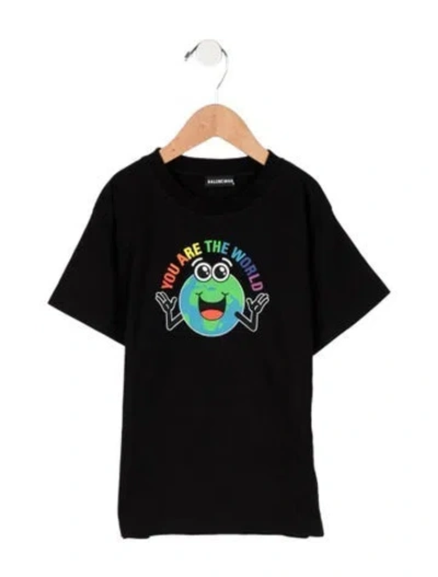 Pre-owned Balenciaga Babies' Toddler Boys' Graphic Print T-shirt W/tags In Black