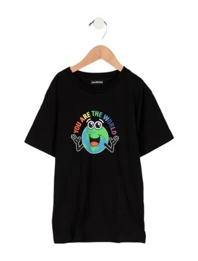 Pre-owned Balenciaga Babies' Toddler Boys' Graphic Print T-shirt W/tags In Black