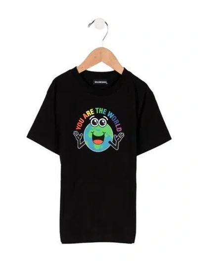 Pre-owned Balenciaga Babies' Toddler Boys' Graphic Print T-shirt W/tags In Black
