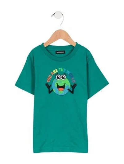 Pre-owned Balenciaga Babies' Toddler Boys' Graphic Print T-shirt W/tags In Green