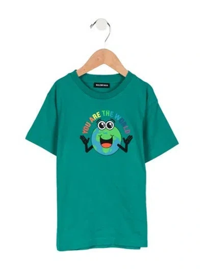 Pre-owned Balenciaga Babies' Toddler Boys' Graphic Print T-shirt W/tags In Green