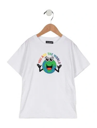 Pre-owned Balenciaga Babies' Toddler Boys' Graphic Print T-shirt W/tags In White