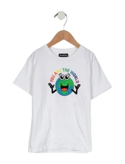 Pre-owned Balenciaga Babies' Toddler Boys' Graphic Print T-shirt W/tags In White