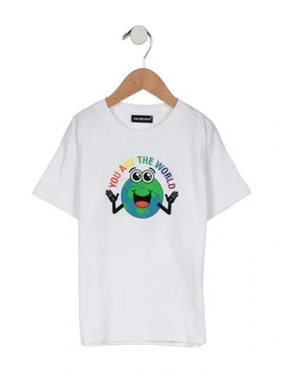 Pre-owned Balenciaga Babies' Toddler Boys' Graphic Print T-shirt W/tags In White