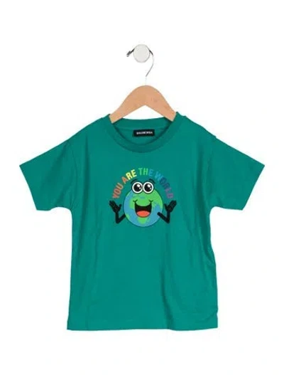 Pre-owned Balenciaga Babies' Toddler Boys Graphic Shirt In Green