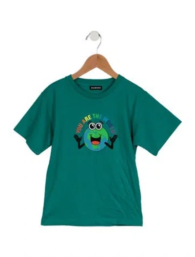Pre-owned Balenciaga Babies' Toddler Boys' Graphic Short Sleeve Shirt In Green
