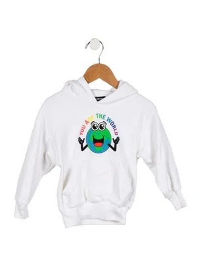 Pre-owned Balenciaga Babies' Toddler Girls' Graphic Printed Long Sleeve Sweatshirt In White