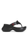 Balenciaga Rubber Sandals With Playful Heart Embellishments In Black