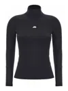 Balenciaga Activewear Logo High-neck Top In Black
