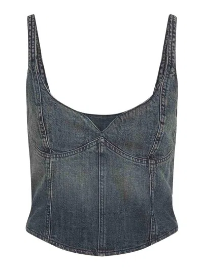 Balenciaga Corseted Top In Blue