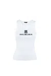 Balenciaga Ribbed Texture Sleeveless Tank Top