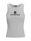 Balenciaga Ribbed Texture Sleeveless Tank Top