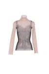 Balenciaga Black And Light Beige Trompe Loeil Lingerie Top In Multi