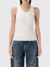 Balenciaga White Stretch Wool Blend Tank Top In White