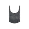 Balenciaga Cropped Sleeveless Top Scoop Neck In Black