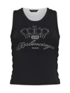 Balenciaga Rhinestone Embellished Top In Black