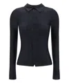 Balenciaga Satin Blouse With Opening In Black